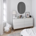 umbra bevy miroir mural ovale biseaute teinte gris