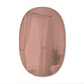 umbra bevy grand miroir ovale biseaute mural teinte rose cuivre