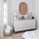 umbra bevy grand miroir ovale biseaute mural teinte rose cuivre