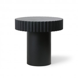 hk living pillar table d appoint bout de canape ronde bois noir