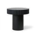 Table d'appoint bout de canapé ronde bois HK Living Pillar noir