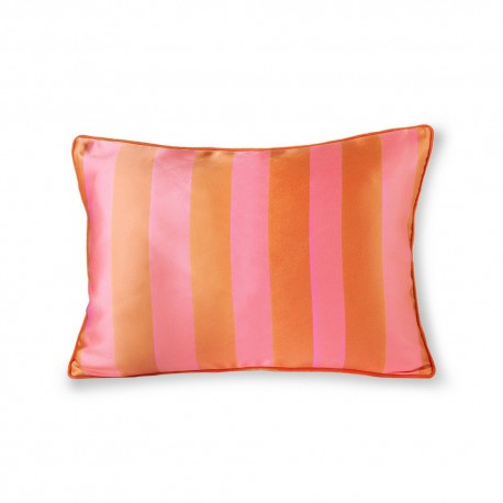 hk living coussin satin velours rayures orange rose