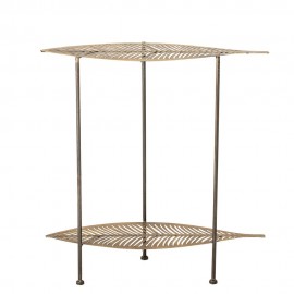 bloomingville table d appoint forme de feuille metal dore