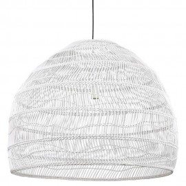 Grande suspension osier HK Living Ball L blanc