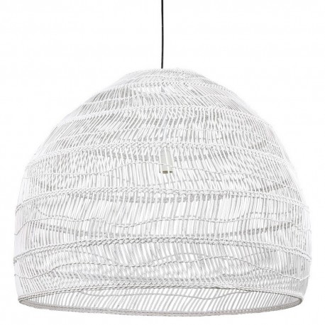 Grande suspension osier HK Living Ball L blanc