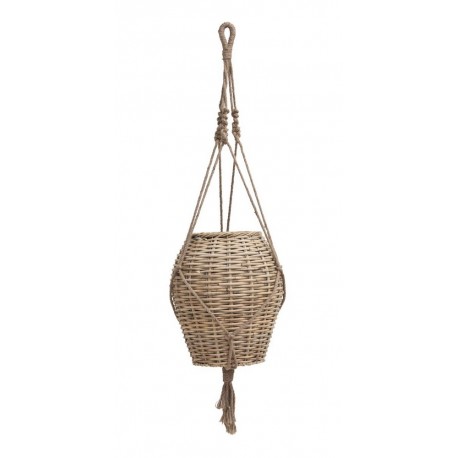 Cache-pot suspendu rotin tressé jute House Doctor Woven