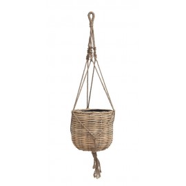 Cache-pot suspendu rotin tressé naturel jute House Doctor Woven