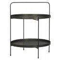 table d appoint ronde metal industriel noir 2 plateaux ib laursen