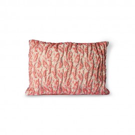 Coussin tissé jacquard motif fleuri plissé HKliving