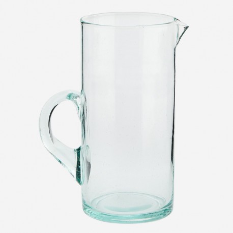 madam stoltz carafe a eau droite verre recycle transparent