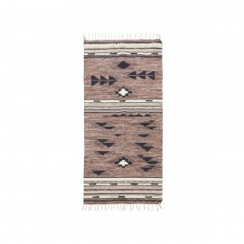 house doctor tribe tapis motif ethnique boheme marron rouge 200 x 90