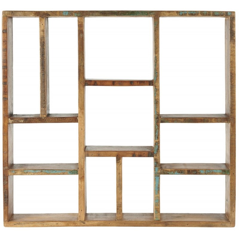 Etagere Murale Carree Multi Niches Bois