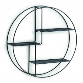 etagere ronde murale metal noir zeller