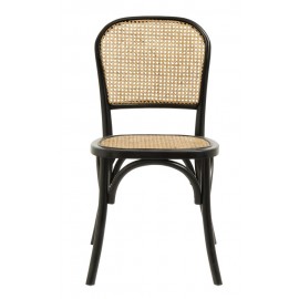 nordal wicky chaise classique bois bicolore rotin noir bois clair