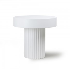 Table basse d'appoint ronde bois HK Living Pillar blanc