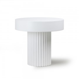 hk living pillar table basse d appoint ronde blanche bois