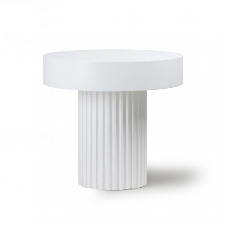 Table basse d'appoint ronde bois HK Living Pillar blanc