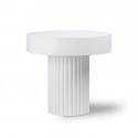 Table basse d'appoint ronde bois HK Living Pillar blanc