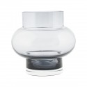 house doctor forms low vase verre fume gris