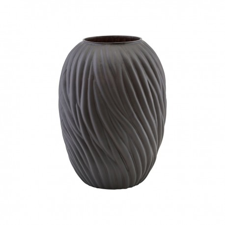 Grand vase design verre texturé brun foncé House Doctor Noa