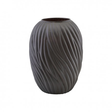 grand vase design verre texture brun fonce house doctor noa