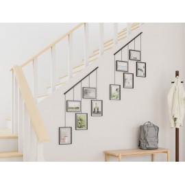 umbra exhibit cadre photos suspendu 5 multivues metal noir 1013426-040