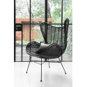 hk living egg chair fauteuil lounge design rotin noir