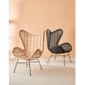 hk living egg chair fauteuil lounge design rotin noir