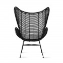 Fauteuil lounge design rotin HK Living Egg Chair noir