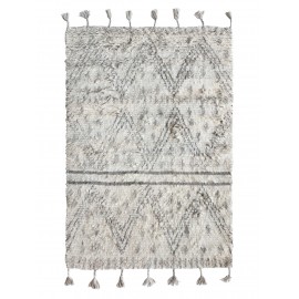 hk living tapis style berbere noir blanc franges 120 x 180 cm