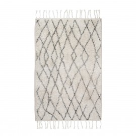 hk living petit tapis style berbere coton ecru gris 60 x 90 cm