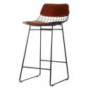 Coussin de tabouret de bar velours HK Living rouge