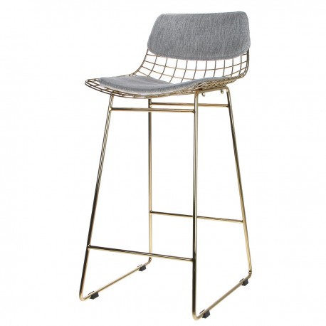 hk living coussin pour tabouret de bar gris clair