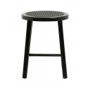 Tabouret rond style classique bois rotin tressé Nordal