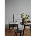 Tabouret rond style classique bois rotin tressé Nordal