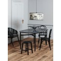 Tabouret rond style classique bois rotin tressé Nordal