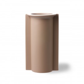 hk living vase forme de moule gres marron clair