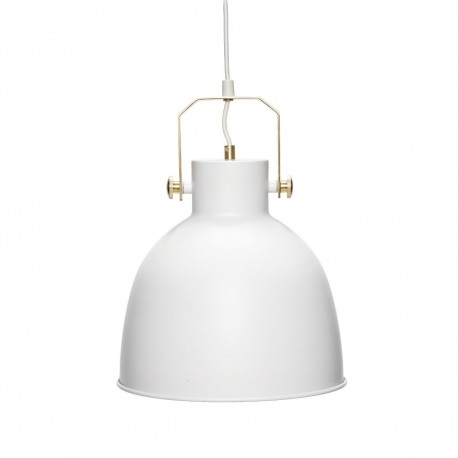 hubsch suspension industrielle metal blanc dore