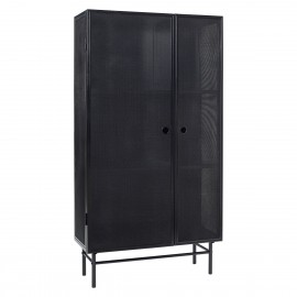 Armoire industrielle métallique grillagée Hübsch noir