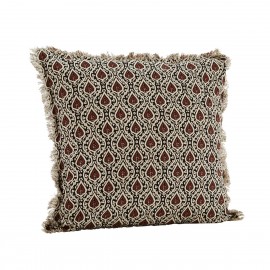 Housse de coussin coton imprimé franges Madam Stoltz