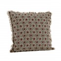 madam stoltz housse de coussin coton imprime franges