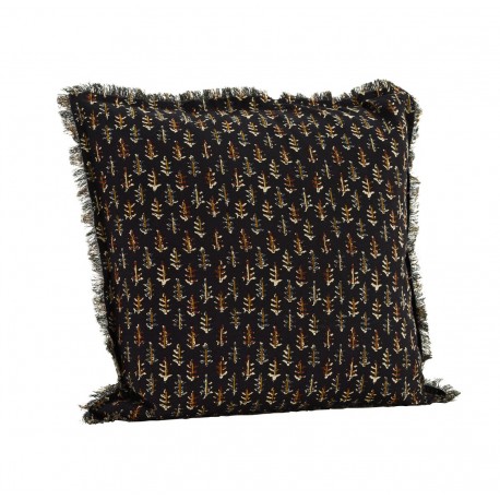 housse de coussin style boheme coton imrpime noir madam stoltz