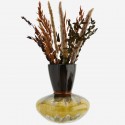 madam stoltz vase style retro gres bicolore jaune marron