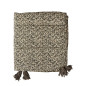 madam stoltz boutis couvre lit coton imprime fleuri gris pompons
