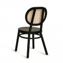 hk living retro chaise ronde bois noir rotin tresse
