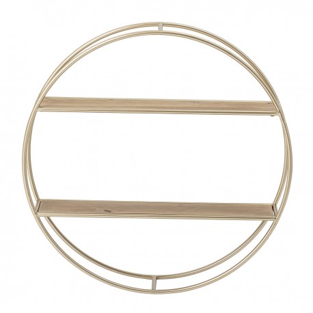 bloomingville etagere murale ronde metal dore bois