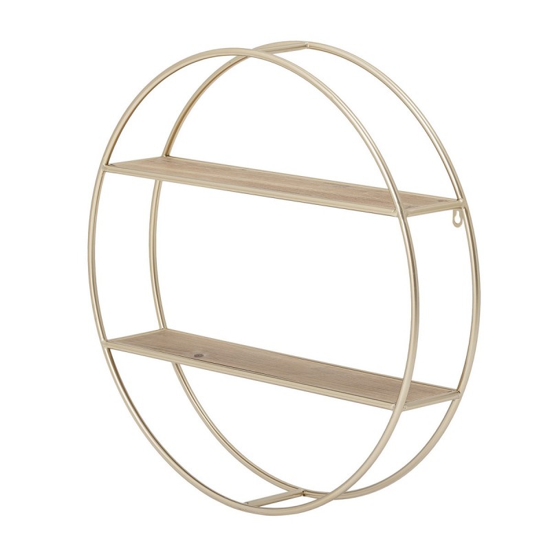 bloomingville etagere murale ronde metal dore bois - Kdesign