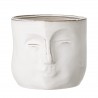 bloomingville cache pot masque visage gres blanc