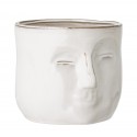 bloomingville cache pot masque visage gres blanc