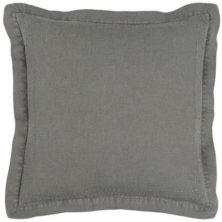 ib laursen housse de coussin carree lin volant gris